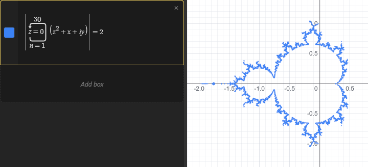Screenshot of the calculator showing the result of the steps described above